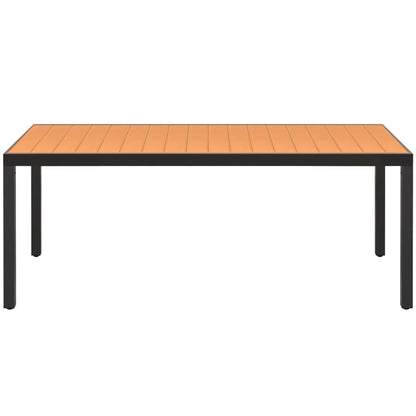 vidaXL Garden Table Brown 185x90x74 cm Aluminium and WPC - 185 x 90 cm
