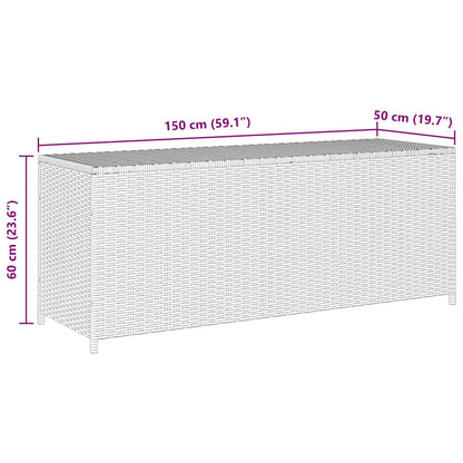 vidaXL Garden Storage Box Black 150x50x60 cm Poly Rattan