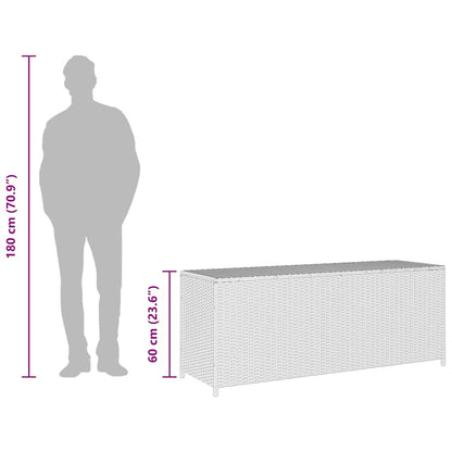 vidaXL Garden Storage Box Black 150x50x60 cm Poly Rattan