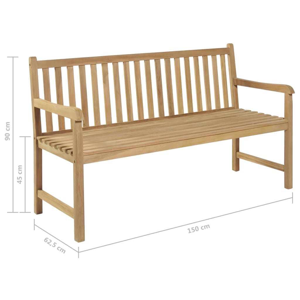 vidaXL Garden Bench 150 cm Teak - Brown
