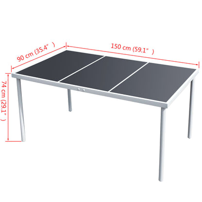 vidaXL Garden Table 150x90x74 cm Black Steel