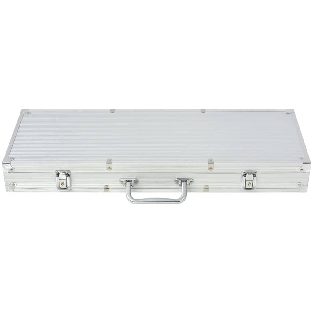 vidaXL Poker Set with 500 Chips Aluminium - 34230