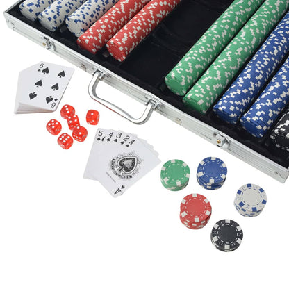 vidaXL Poker Set with 1000 Chips Aluminium - 34231