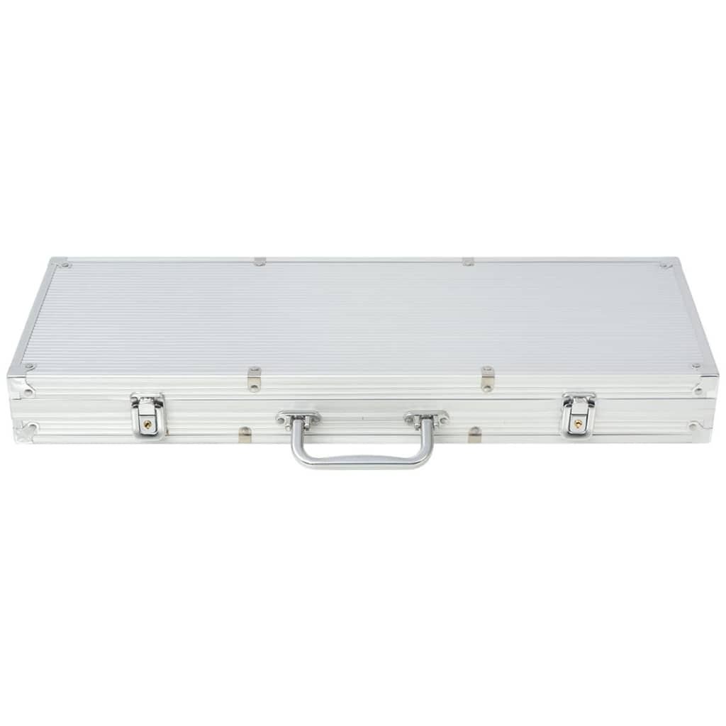 vidaXL Poker Set with 500 Laser Chips Aluminium