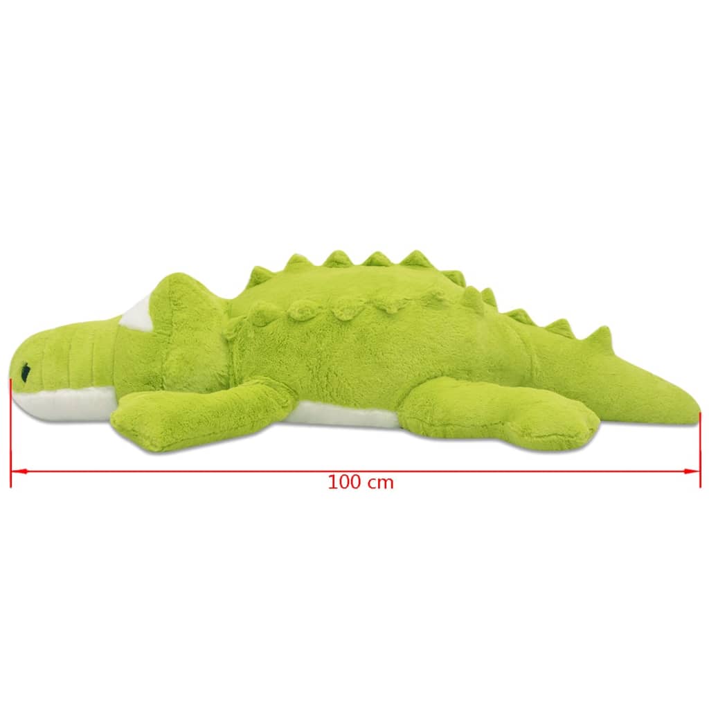 vidaXL Plush Cuddly Toy Crocodile XXL 100 cm - Green