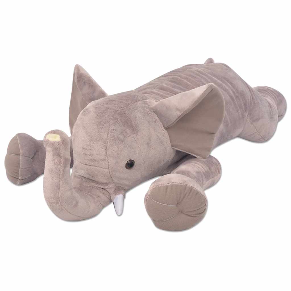 vidaXL Plush Cuddly Toy Elephant XXL 95 cm - Grey