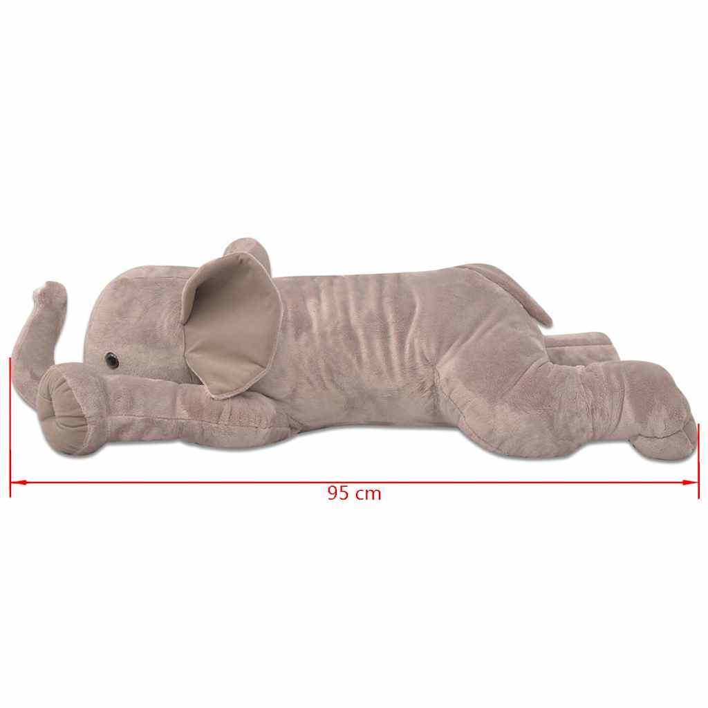 vidaXL Plush Cuddly Toy Elephant XXL 95 cm - Grey