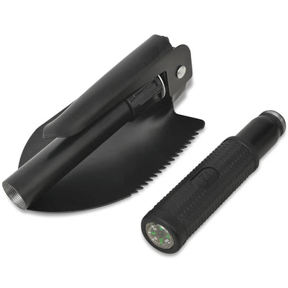 vidaXL Folding Shovel Carbon Steel Black - White