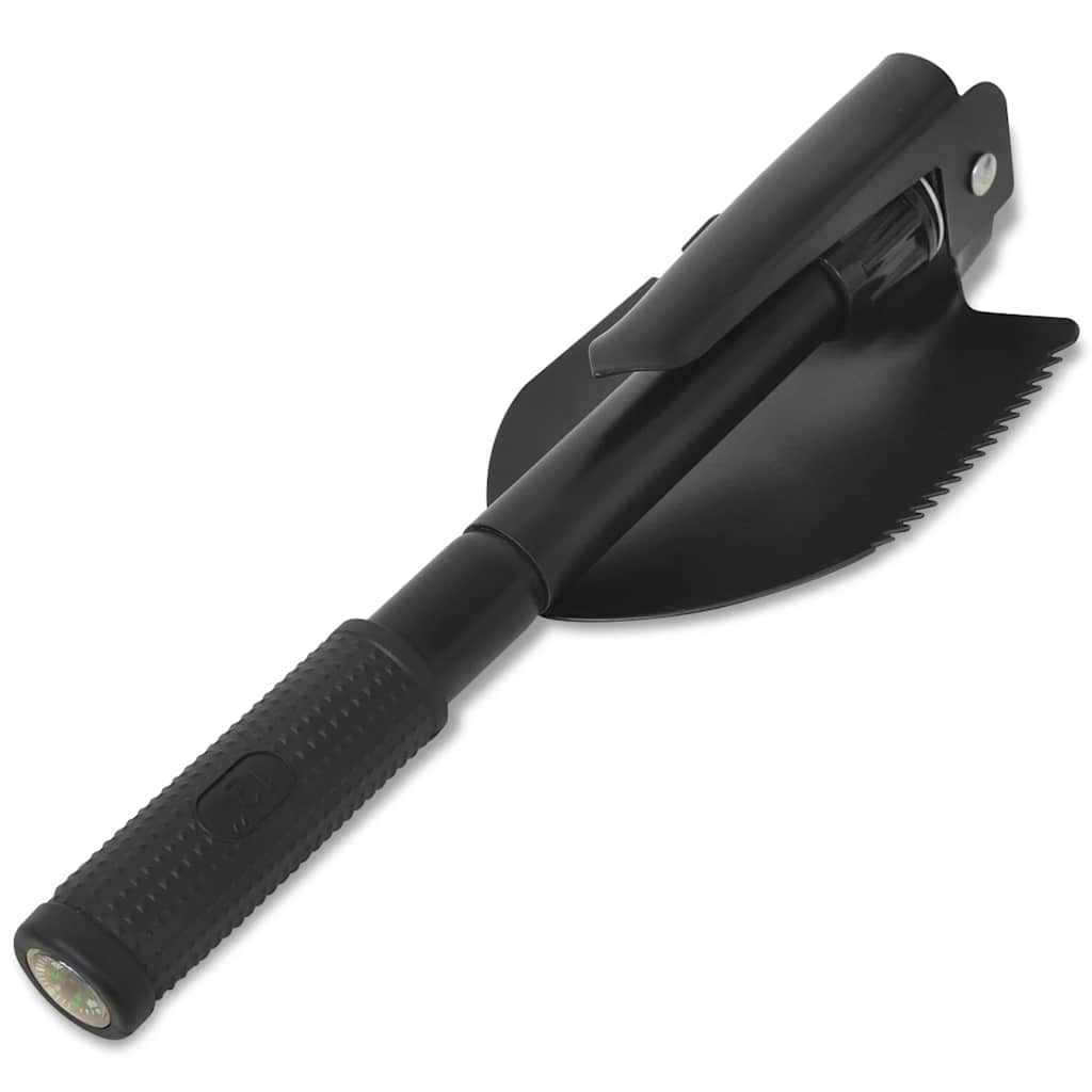 vidaXL Folding Shovel Carbon Steel Black - White