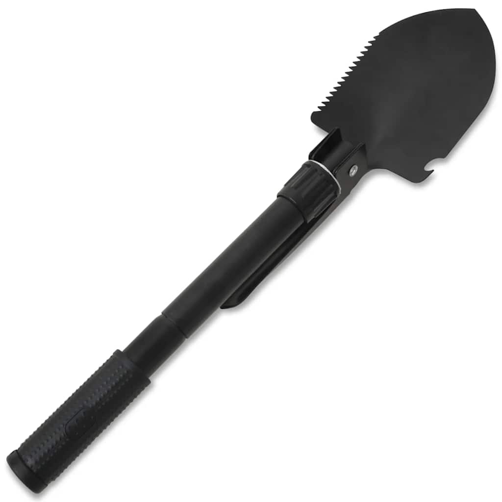 vidaXL Folding Shovel Carbon Steel Black - White