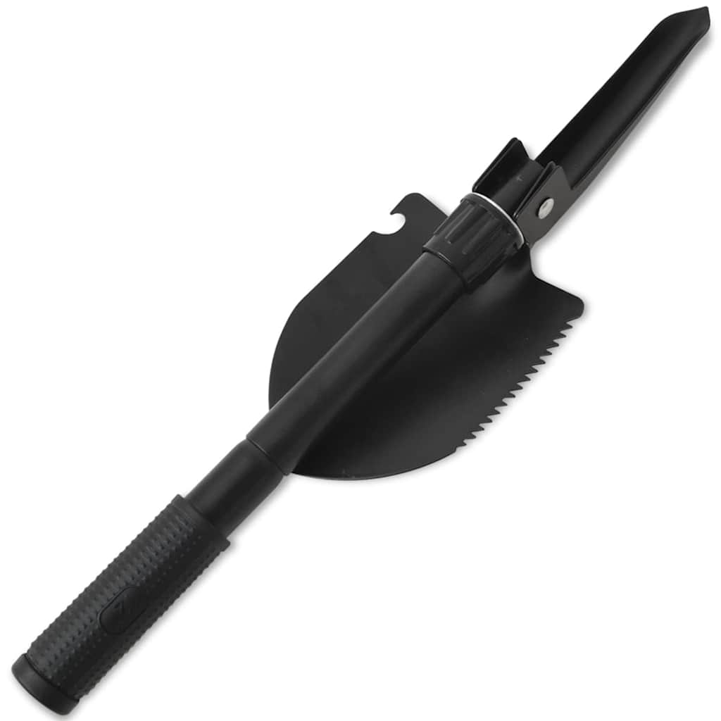 vidaXL Folding Shovel Carbon Steel Black - White