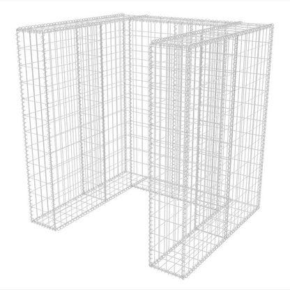 vidaXL Gabion Single Wheelie Bin Surround Steel 110x100x120 cm - Silver
