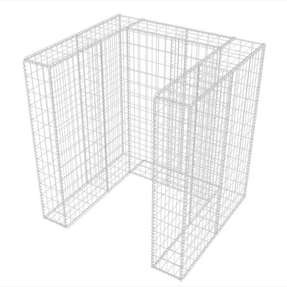 vidaXL Gabion Single Wheelie Bin Surround Steel 110x100x120 cm - Silver