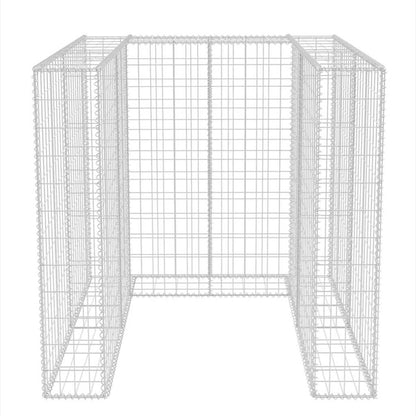 vidaXL Gabion Single Wheelie Bin Surround Steel 110x100x120 cm - Silver