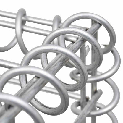 vidaXL Gabion Triple Wheelie Bin Surround Steel 250x100x120 cm - Silver