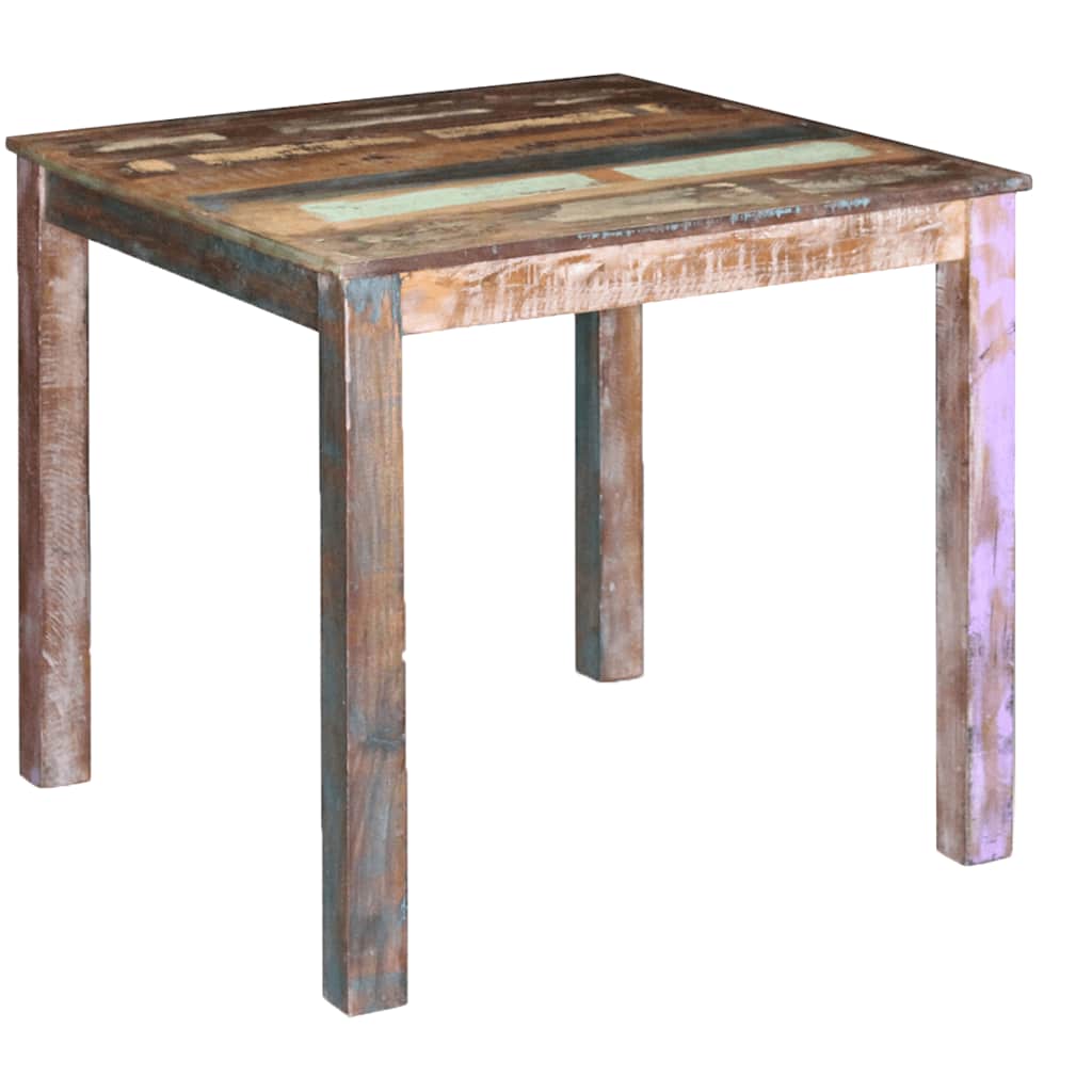 243452 vidaXL Dining Table Solid Reclaimed Wood 80x82x76 cm - Multicolour