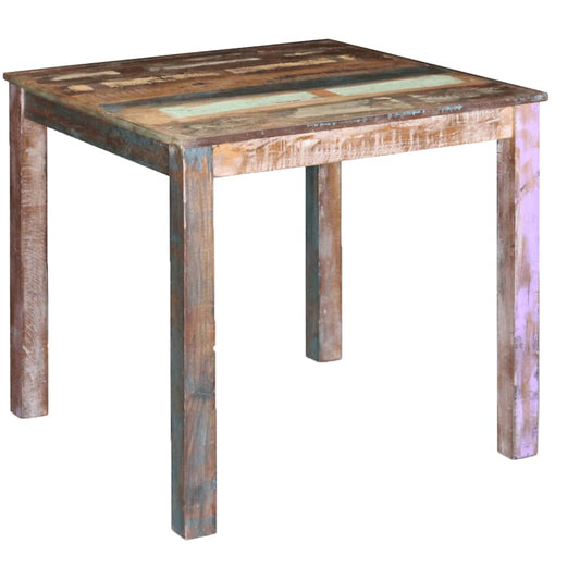 243452 vidaXL Dining Table Solid Reclaimed Wood 80x82x76 cm - Multicolour