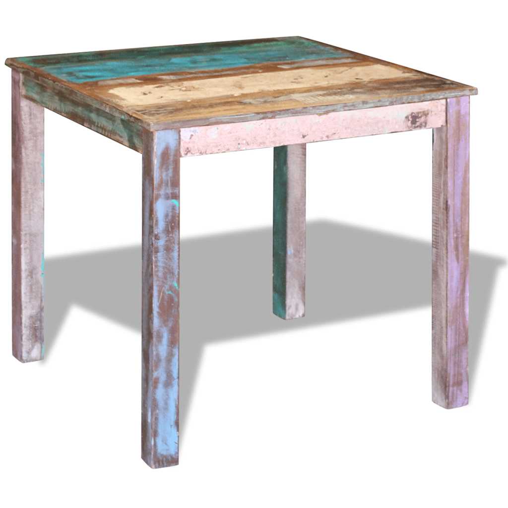 243452 vidaXL Dining Table Solid Reclaimed Wood 80x82x76 cm - Multicolour
