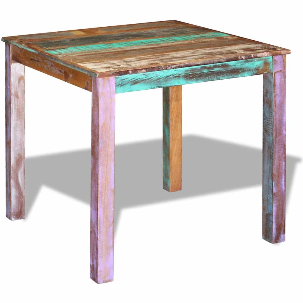 243452 vidaXL Dining Table Solid Reclaimed Wood 80x82x76 cm - Multicolour