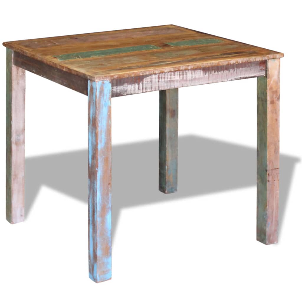 243452 vidaXL Dining Table Solid Reclaimed Wood 80x82x76 cm - Multicolour