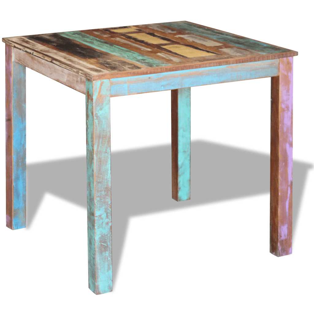 243452 vidaXL Dining Table Solid Reclaimed Wood 80x82x76 cm - Multicolour
