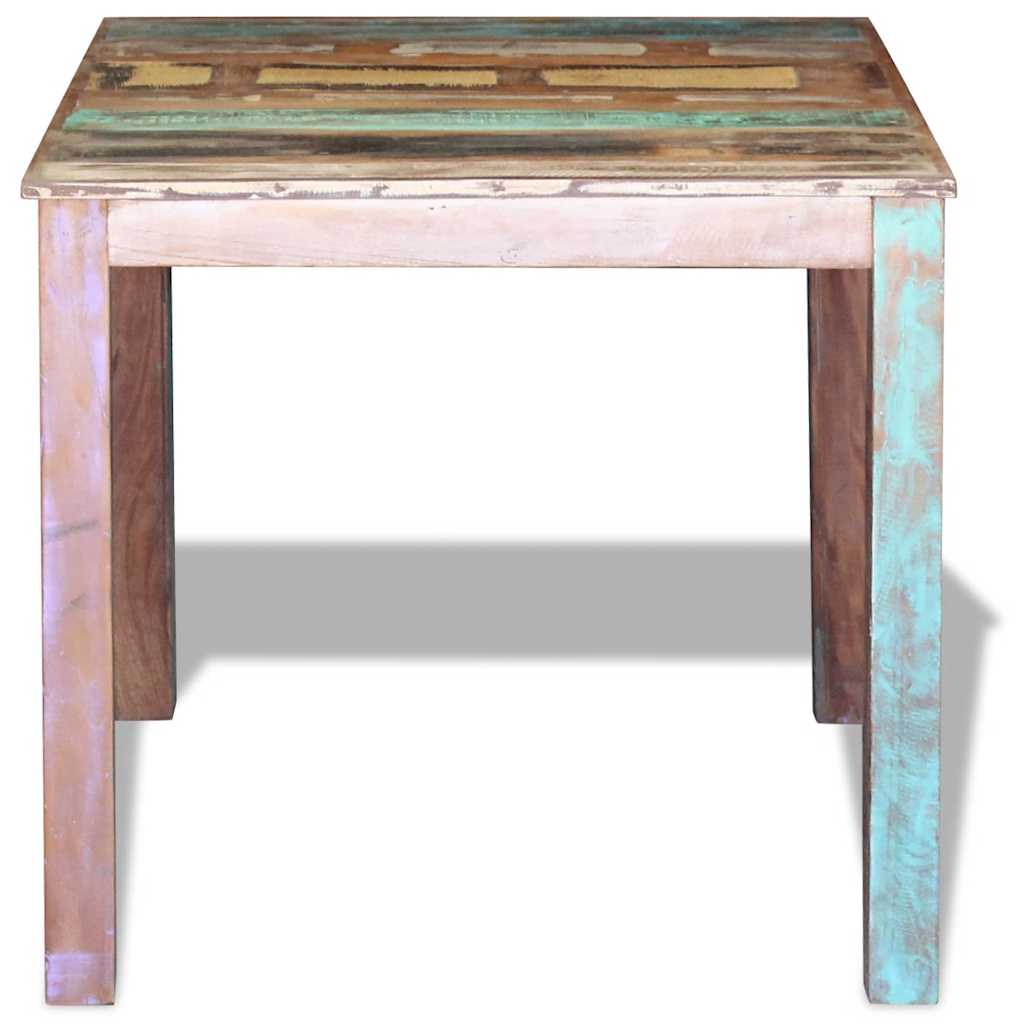 243452 vidaXL Dining Table Solid Reclaimed Wood 80x82x76 cm - Multicolour