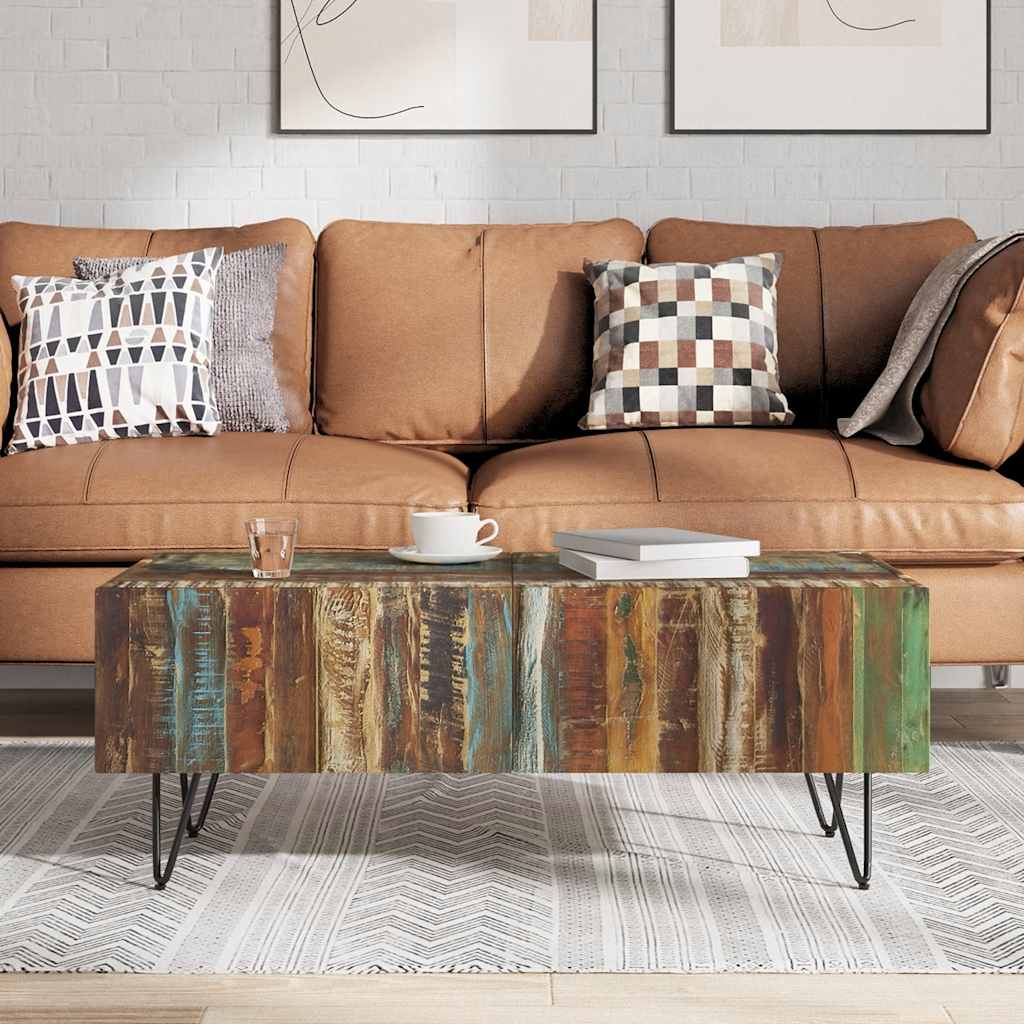 243455 vidaXL Coffee Table Solid Reclaimed Wood 100x50x38 cm - Multicolour