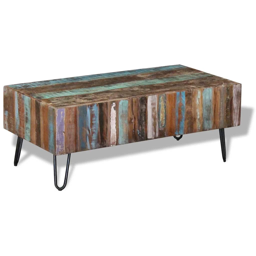 243455 vidaXL Coffee Table Solid Reclaimed Wood 100x50x38 cm - Multicolour