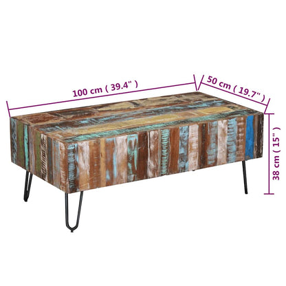 243455 vidaXL Coffee Table Solid Reclaimed Wood 100x50x38 cm - Multicolour