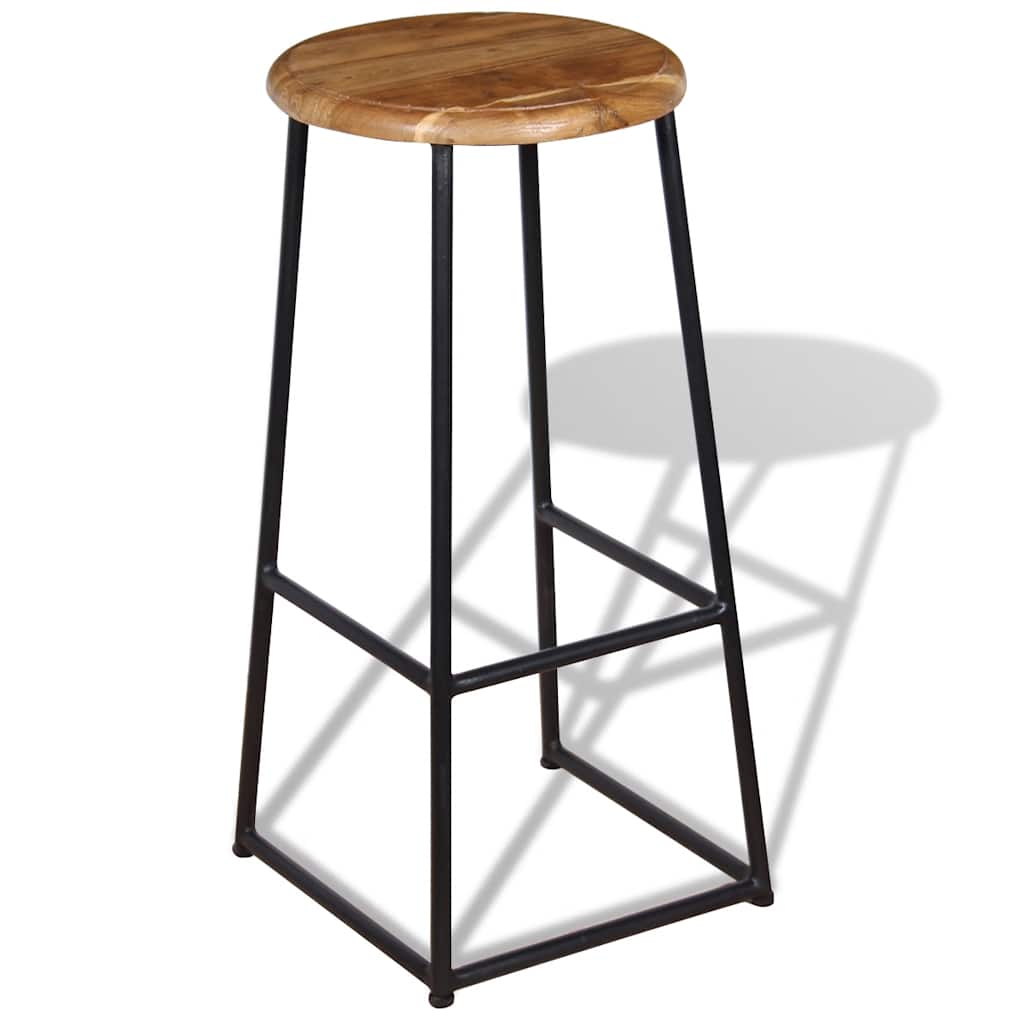 vidaXL Bar Stools 2 pcs Solid Teak Wood - Brown - 35 x 35 x 76 cm