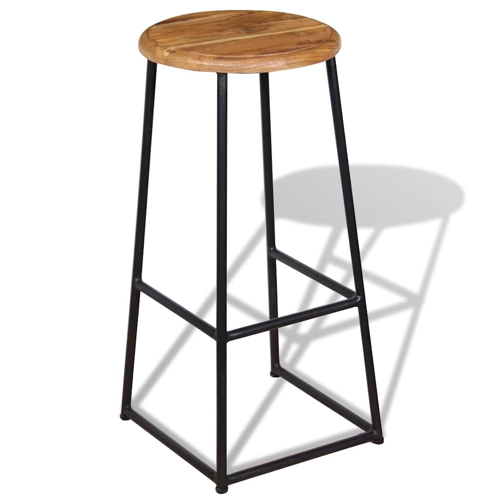 vidaXL Bar Stools 2 pcs Solid Teak Wood - Brown - 35 x 35 x 76 cm