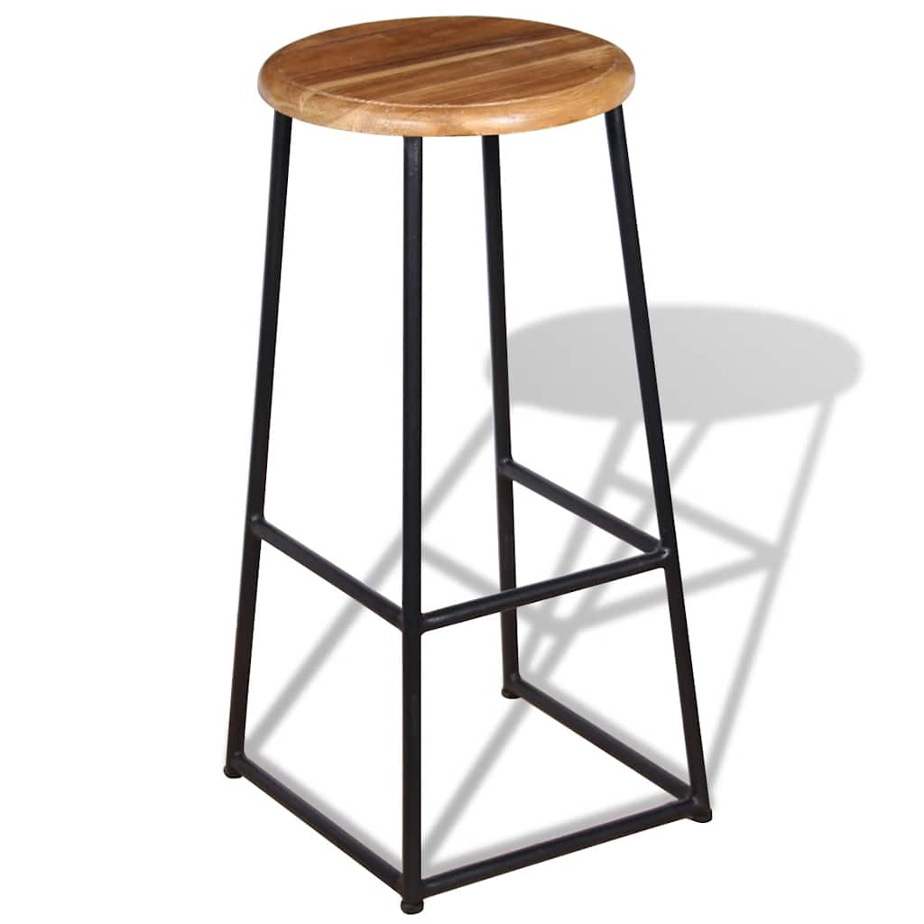 vidaXL Bar Stools 2 pcs Solid Teak Wood - Brown - 35 x 35 x 76 cm