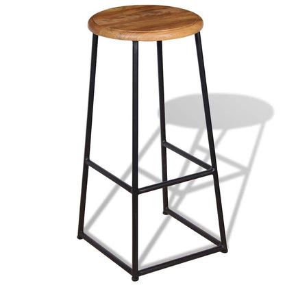 vidaXL Bar Stools 2 pcs Solid Teak Wood - Brown - 35 x 35 x 76 cm