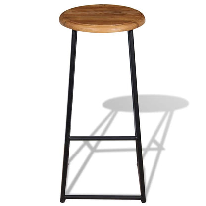 vidaXL Bar Stools 2 pcs Solid Teak Wood - Brown - 35 x 35 x 76 cm