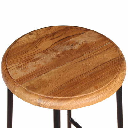 vidaXL Bar Stools 2 pcs Solid Teak Wood - Brown - 35 x 35 x 76 cm