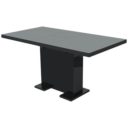 vidaXL Extendable Dining Table High Gloss Black - 80 x 75 x 120 cm