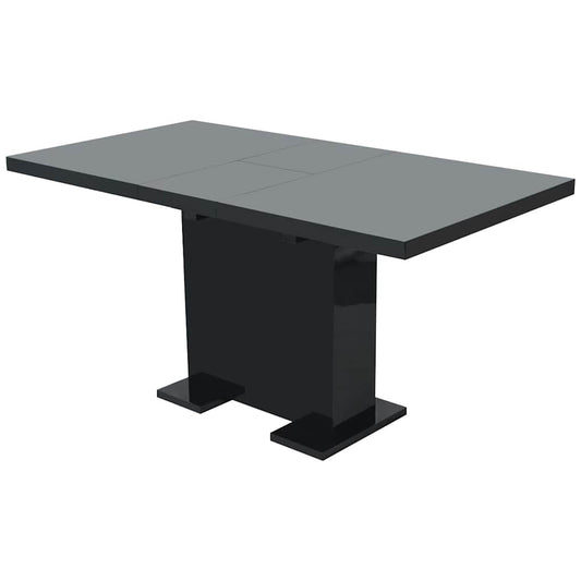 vidaXL Extendable Dining Table High Gloss Black - 80 x 75 x 120 cm