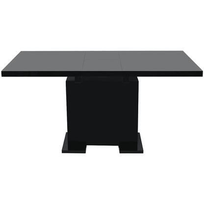 vidaXL Extendable Dining Table High Gloss Black - 80 x 75 x 120 cm