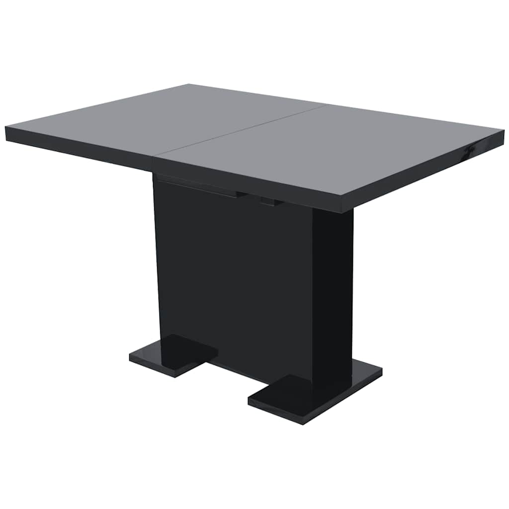 vidaXL Extendable Dining Table High Gloss Black - 80 x 75 x 120 cm