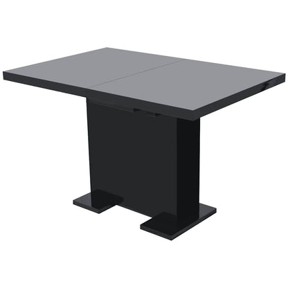 vidaXL Extendable Dining Table High Gloss Black - 80 x 75 x 120 cm