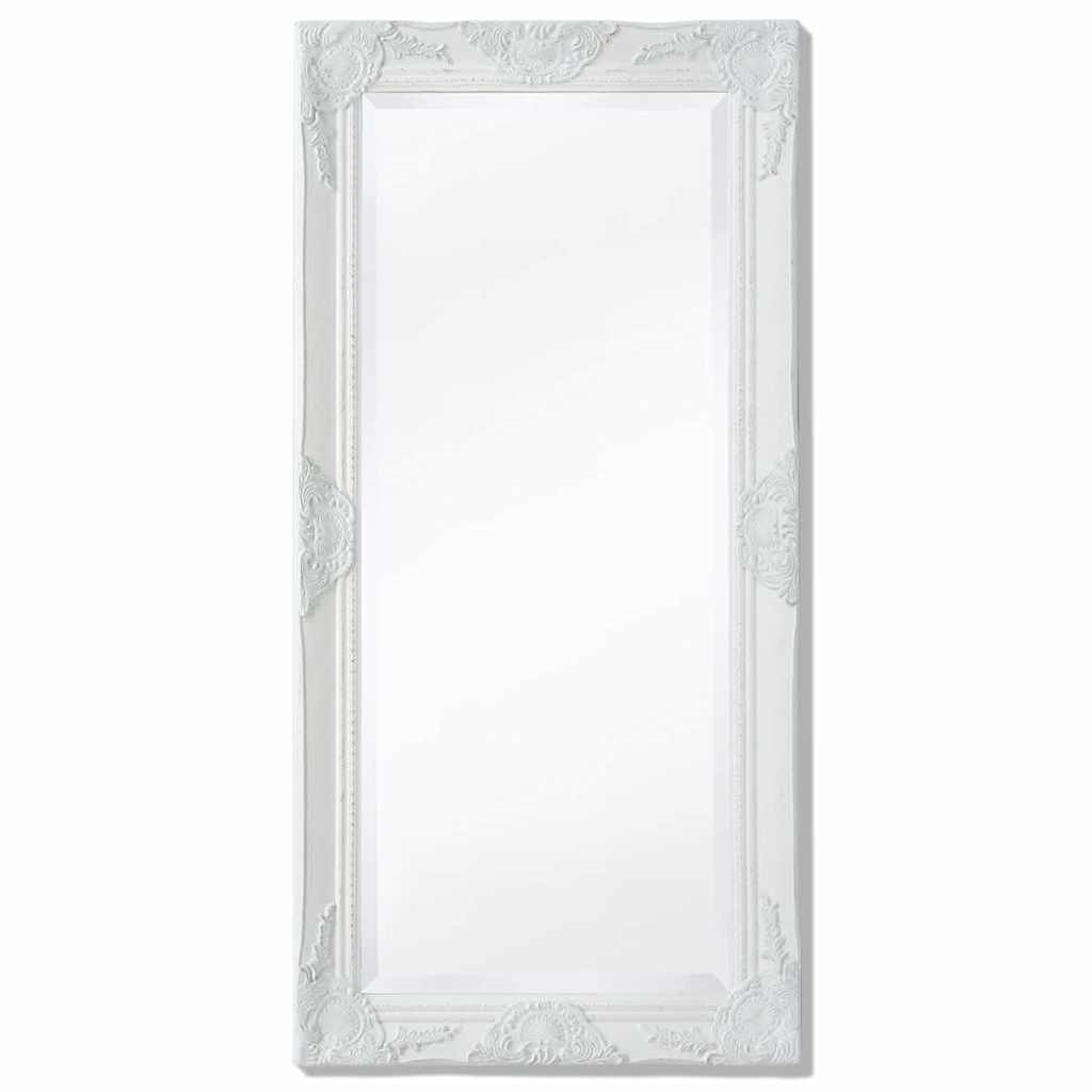 243679 vidaXL Wall Mirror Baroque Style 100x50 cm White