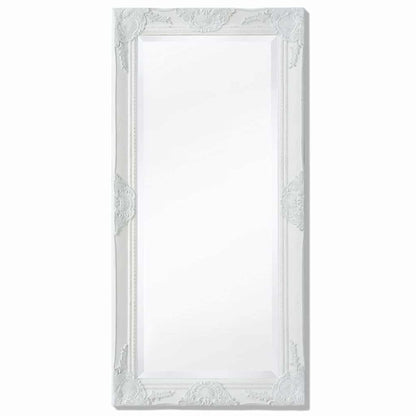 243679 vidaXL Wall Mirror Baroque Style 100x50 cm White