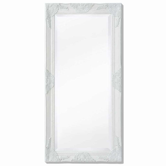 243679 vidaXL Wall Mirror Baroque Style 100x50 cm White