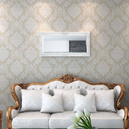 243679 vidaXL Wall Mirror Baroque Style 100x50 cm White