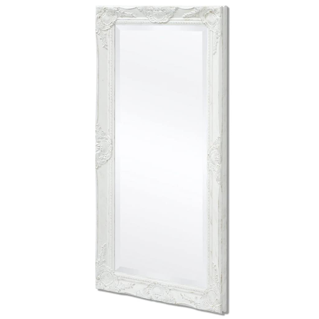 243679 vidaXL Wall Mirror Baroque Style 100x50 cm White