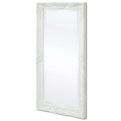243679 vidaXL Wall Mirror Baroque Style 100x50 cm White