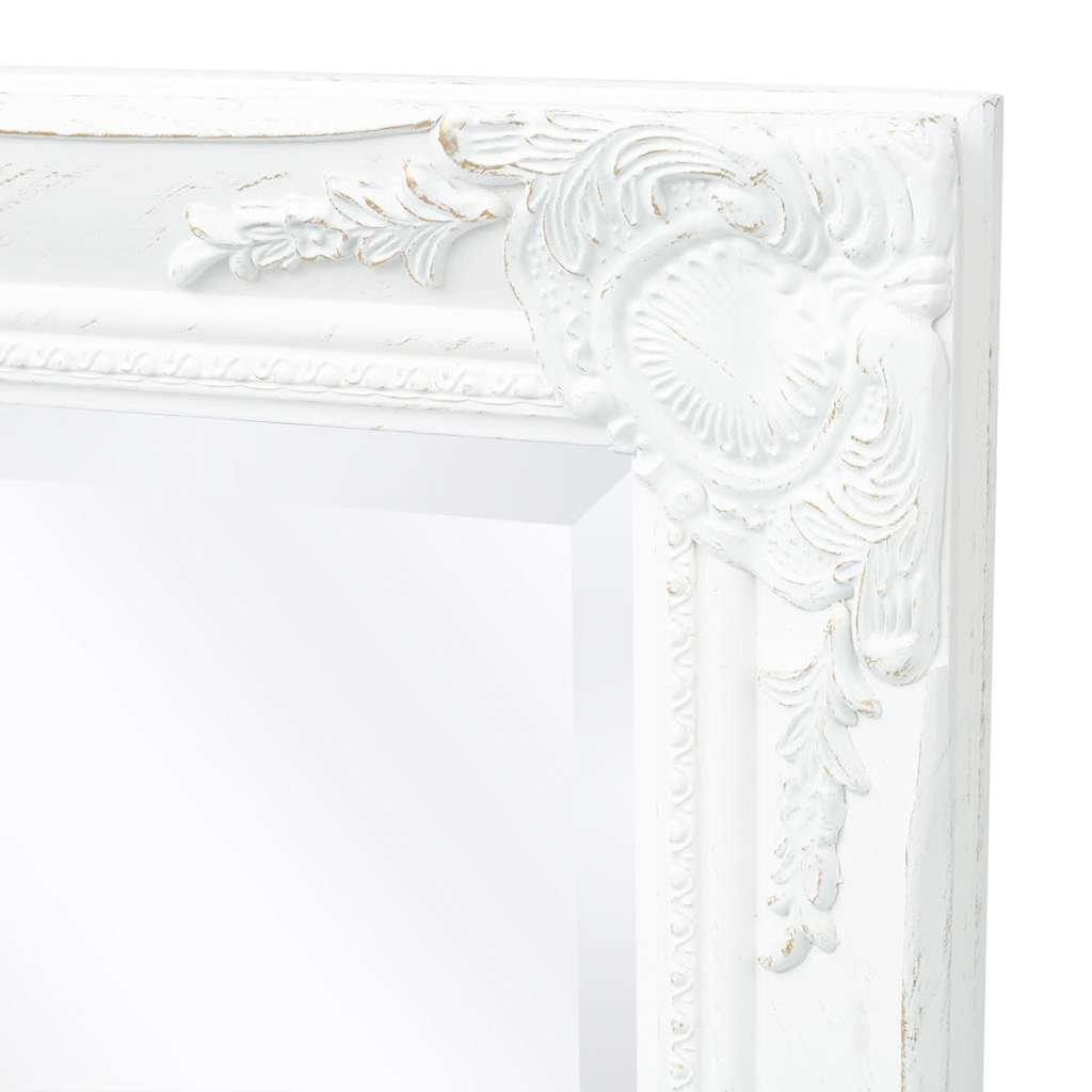 243679 vidaXL Wall Mirror Baroque Style 100x50 cm White