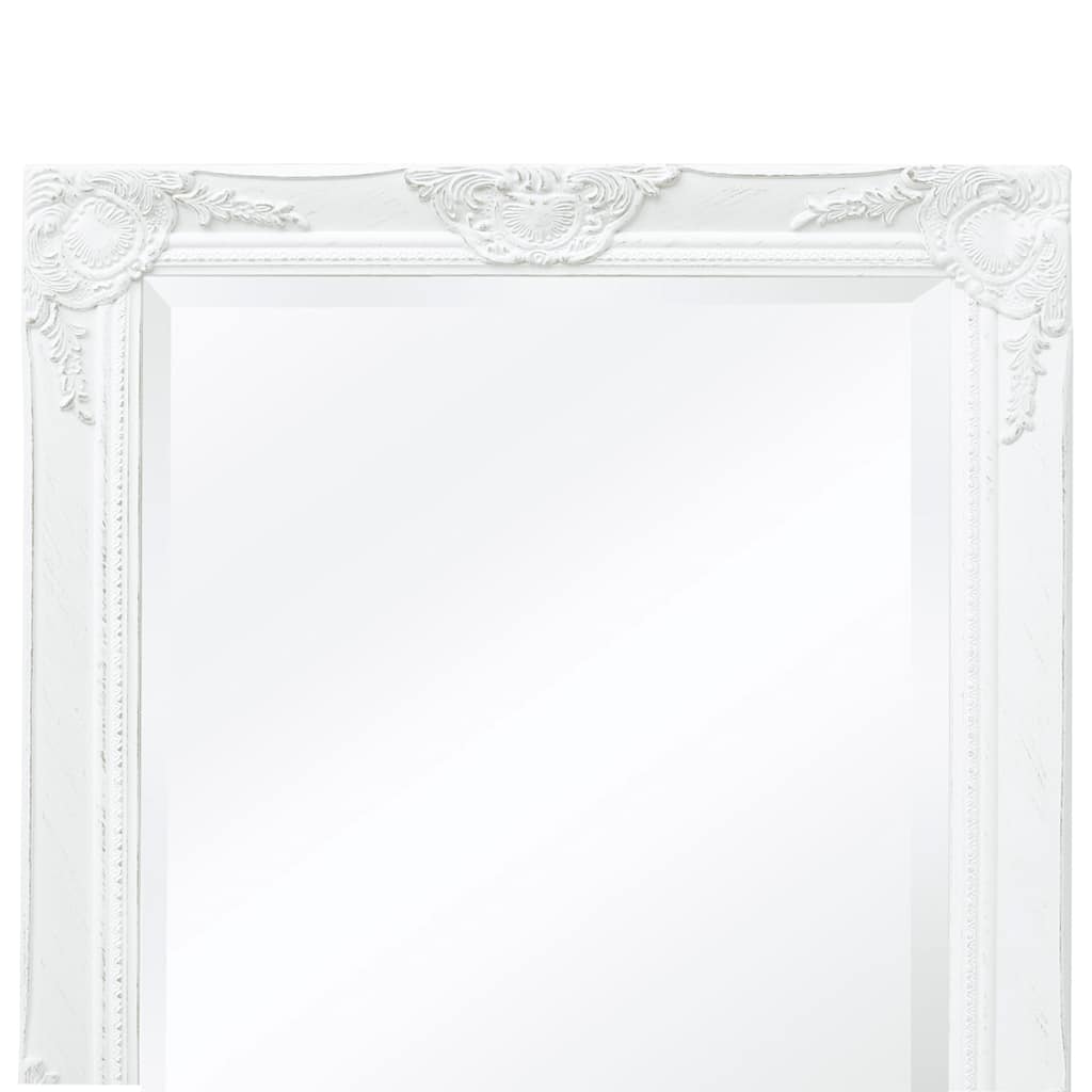 243679 vidaXL Wall Mirror Baroque Style 100x50 cm White