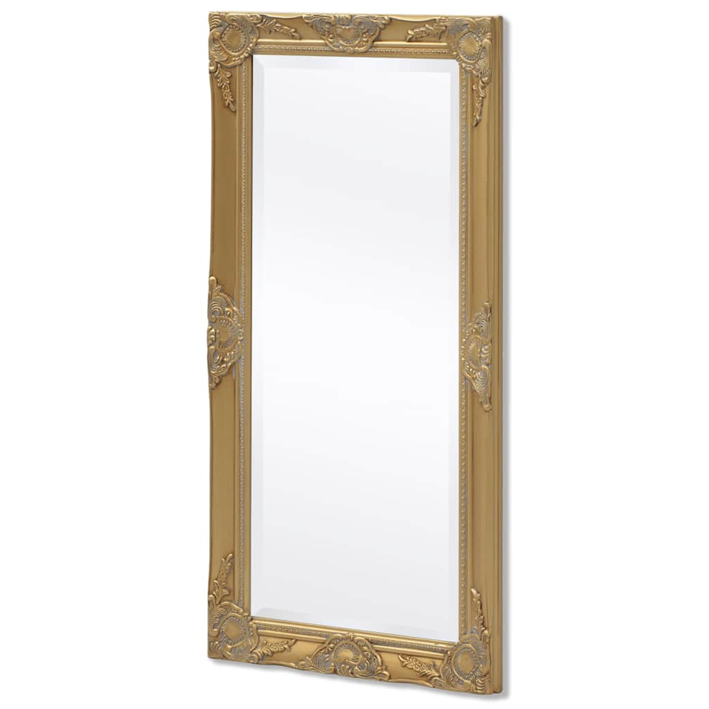 243680 vidaXL Wall Mirror Baroque Style 100x50 cm Gold