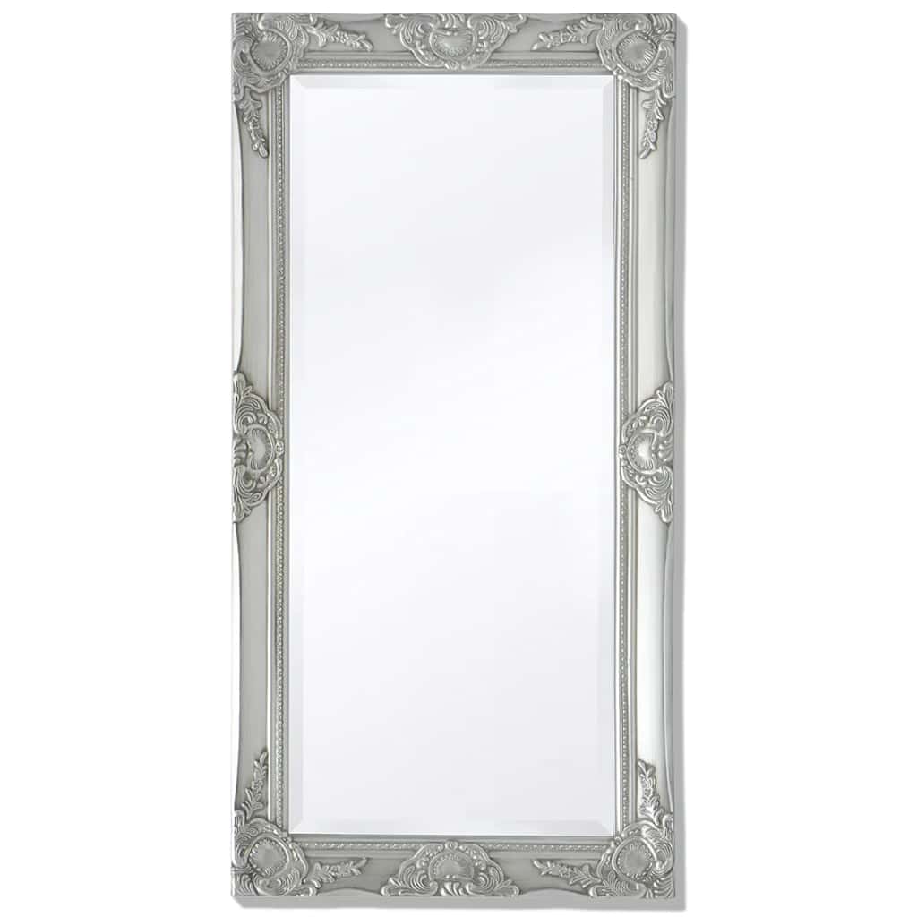 243681 vidaXL Wall Mirror Baroque Style 100x50 cm Silver